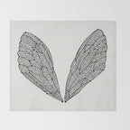 Black Cicada Wings Throw Blanket Gallery Image 2