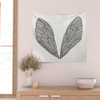 Black Cicada Wings Wall Tapestry Gallery Image 2