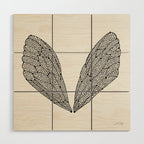 Black Cicada Wings Wood Wall Art Gallery Image 1