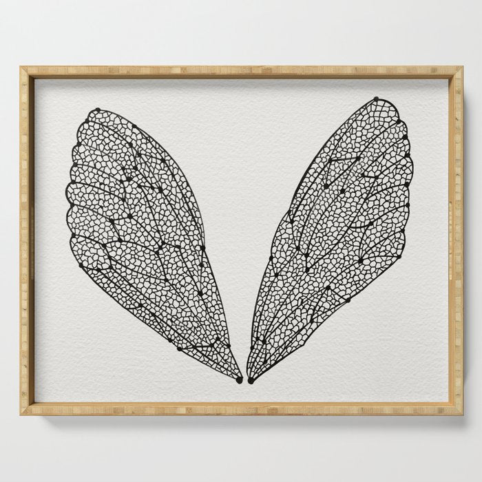 Black Cicada Wings Serving Tray Gallery Image 1