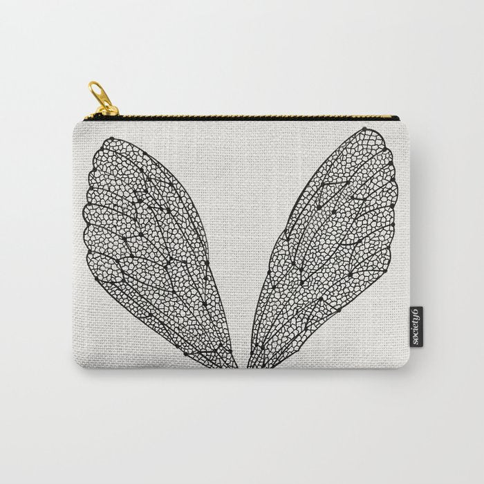 Black Cicada Wings Carry All Pouch Gallery Image 1