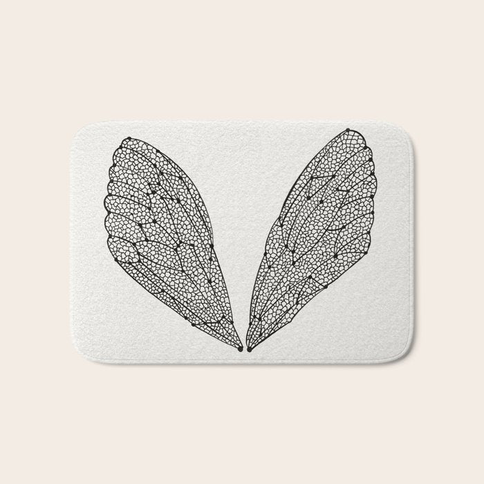 Black Cicada Wings Bath Mat Gallery Image 1