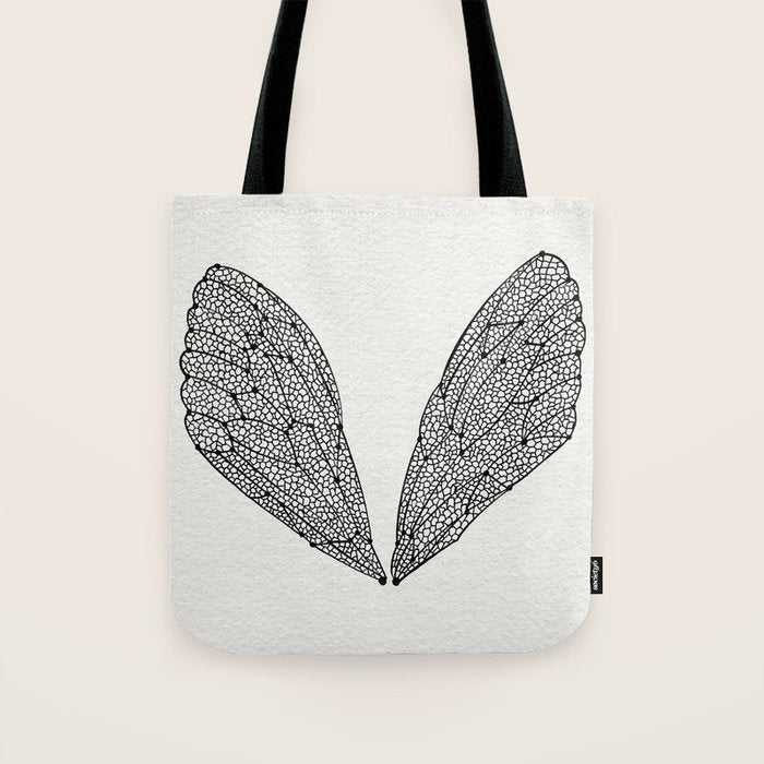 Black Cicada Wings Tote Bag Gallery Image 1