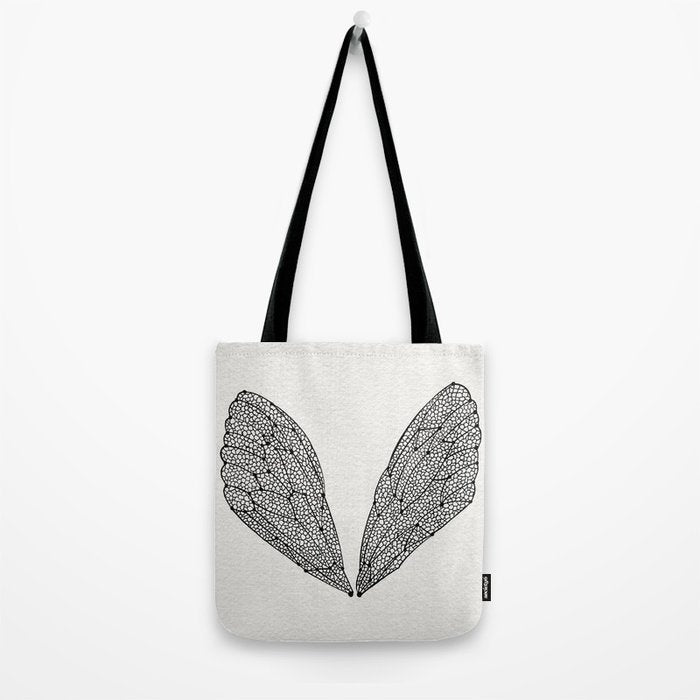 Black Cicada Wings Tote Bag Gallery Image 2