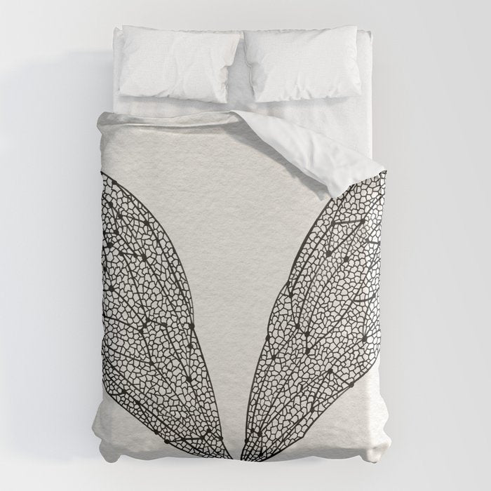 Black Cicada Wings Duvet Cover Gallery Image 1