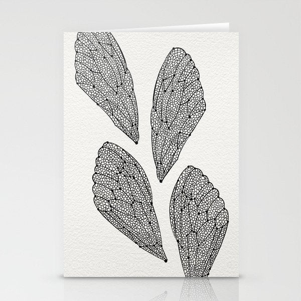 Black Cicada Wings Stationery Card Gallery Image 2
