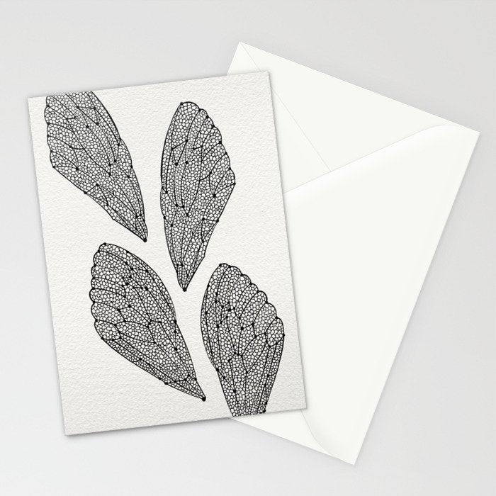 Black Cicada Wings Stationery Card Gallery Image 2