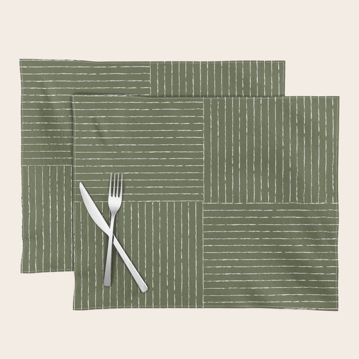 Lines III (Moss Green) Placemat Gallery Image 1