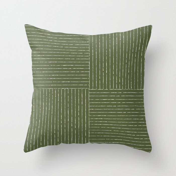 Lines III (Moss Green) Throw Pillow Gallery Image 6