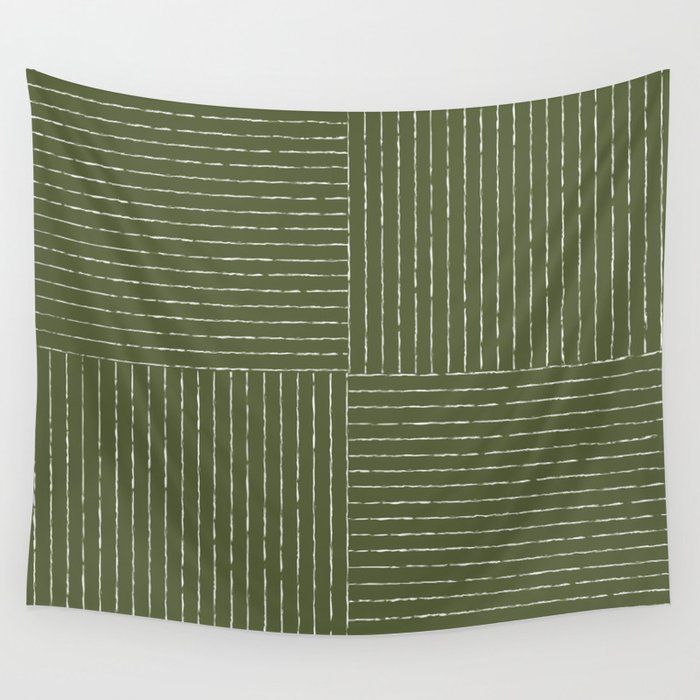Lines III (Moss Green) Wall Tapestry Gallery Image 4