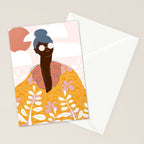 Abstract Woman - Messy Bun Stationery Card Gallery Image 2