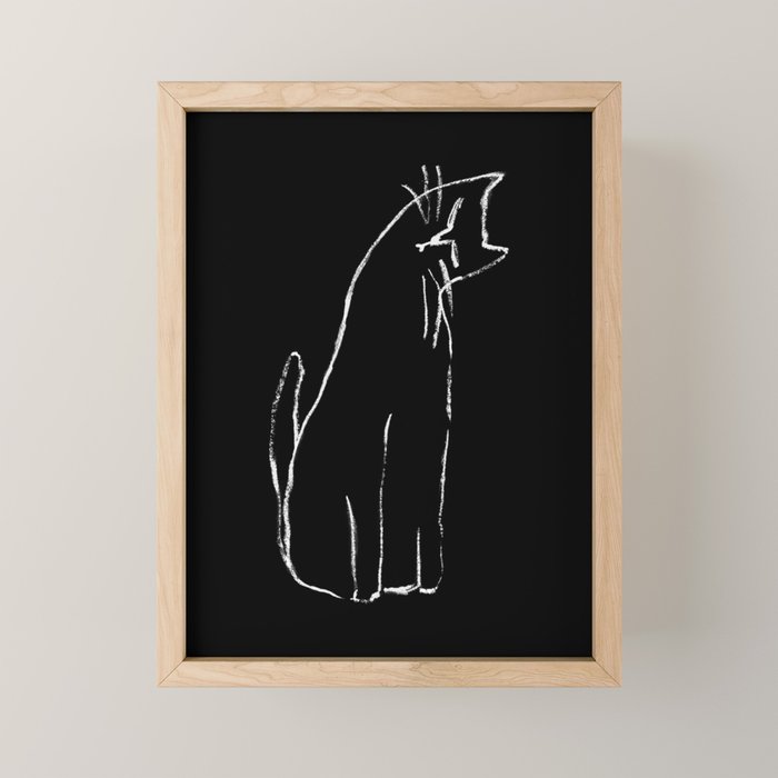 Curious cat impression Mini Art Print Gallery Image 1