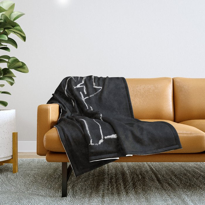 Curious cat impression Throw Blanket Gallery Image 1