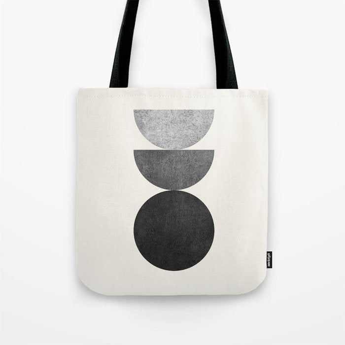 Woodblock black and white Mid century modern Tote Bag Gallery Image 1