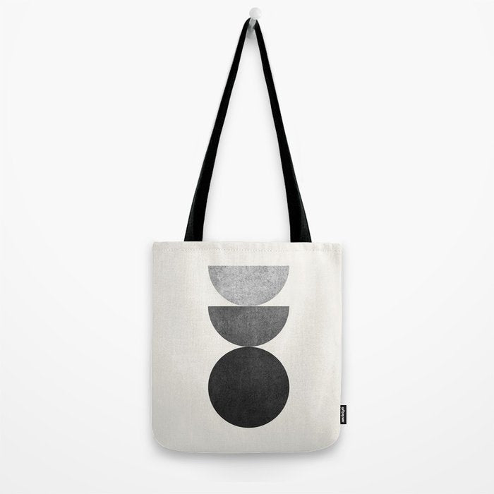Woodblock black and white Mid century modern Tote Bag Gallery Image 2