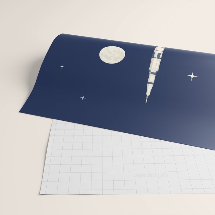 Apollo 11 Space - Saturn Rocket B Wrapping Paper Gallery Image 2