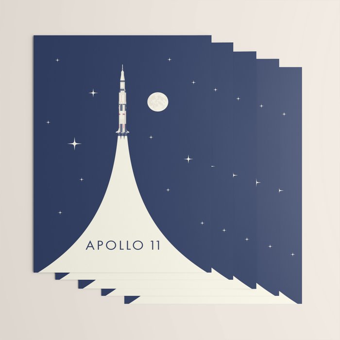 Apollo 11 Space - Saturn Rocket B Wrapping Paper Gallery Image 3