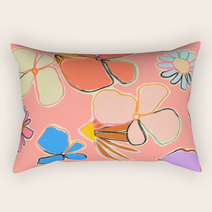 VINTAGE GARDEN PEACH Rectangular Pillow Gallery Image 1