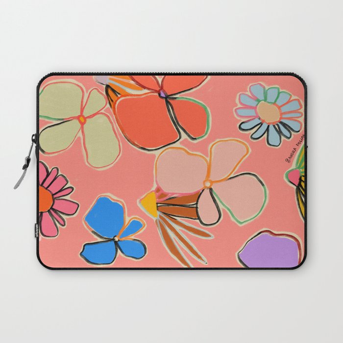 VINTAGE GARDEN PEACH Laptop Sleeve Gallery Image 1