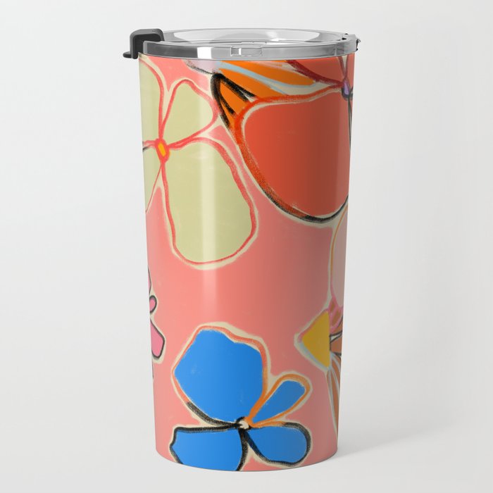 VINTAGE GARDEN PEACH Travel Mug Gallery Image 3
