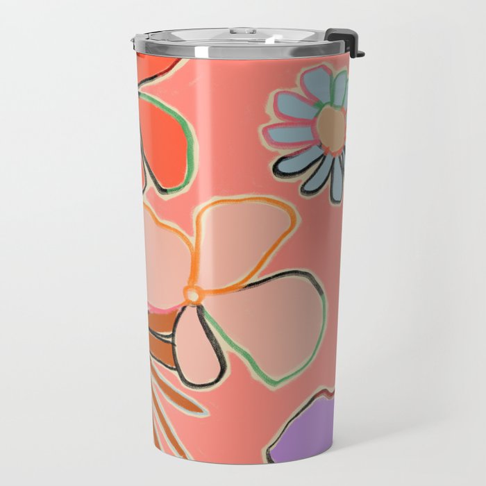 VINTAGE GARDEN PEACH Travel Mug Gallery Image 2