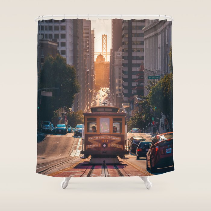 San Francisco Trolley (Color) Shower Curtain Gallery Image 1