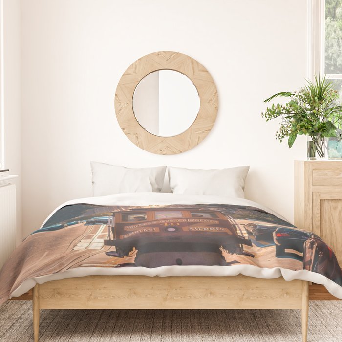 San Francisco Trolley (Color) Duvet Cover Gallery Image 3