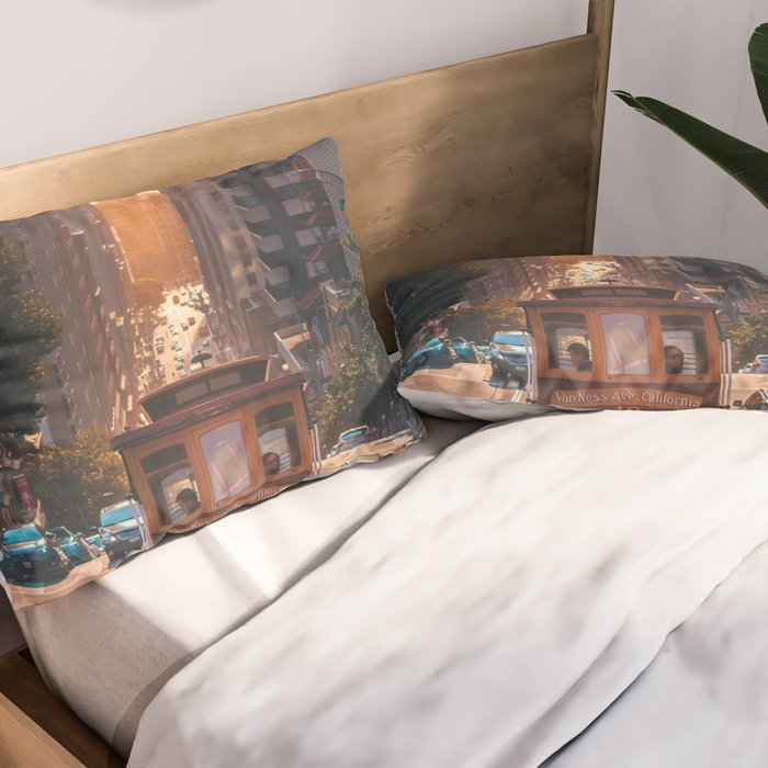 San Francisco Trolley (Color) Pillow Sham Gallery Image 2