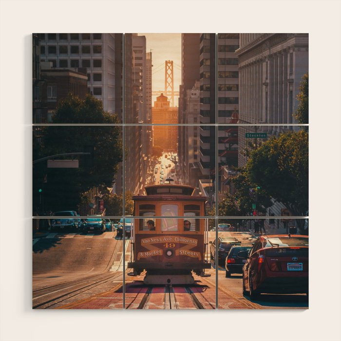 San Francisco Trolley (Color) Wood Wall Art Gallery Image 1