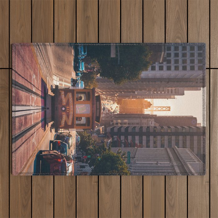 San Francisco Trolley (Color) Outdoor Rug Gallery Image 1
