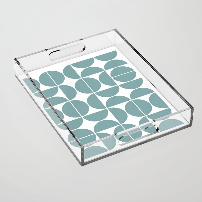 Mid Century Modern Geometric 04 Glass Blue Acrylic Tray Gallery Image 1