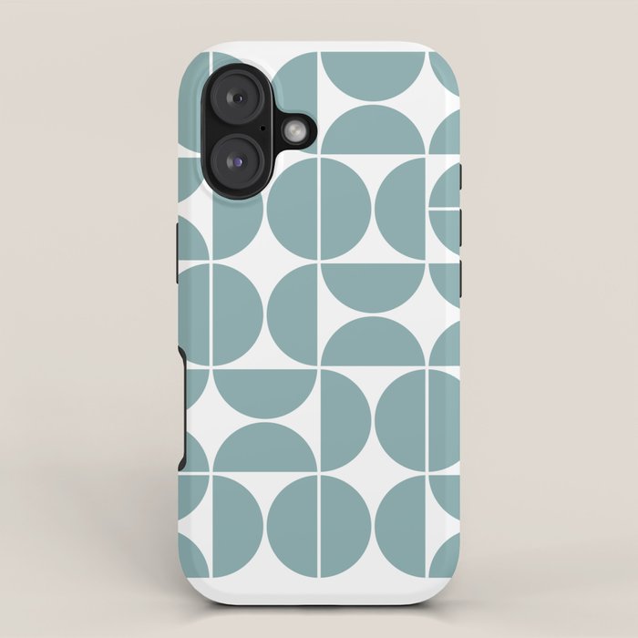 Mid Century Modern Geometric 04 Glass Blue iPhone Case Gallery Image 1