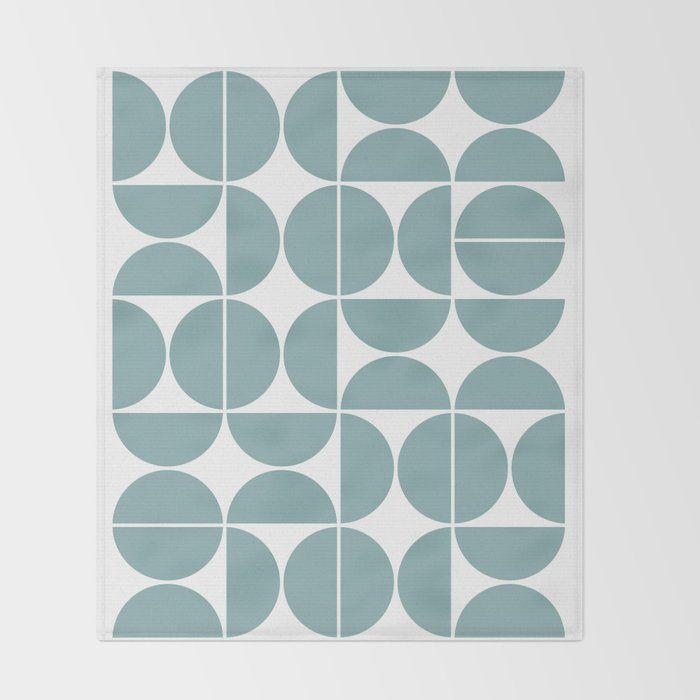 Mid Century Modern Geometric 04 Glass Blue Throw Blanket Gallery Image 2