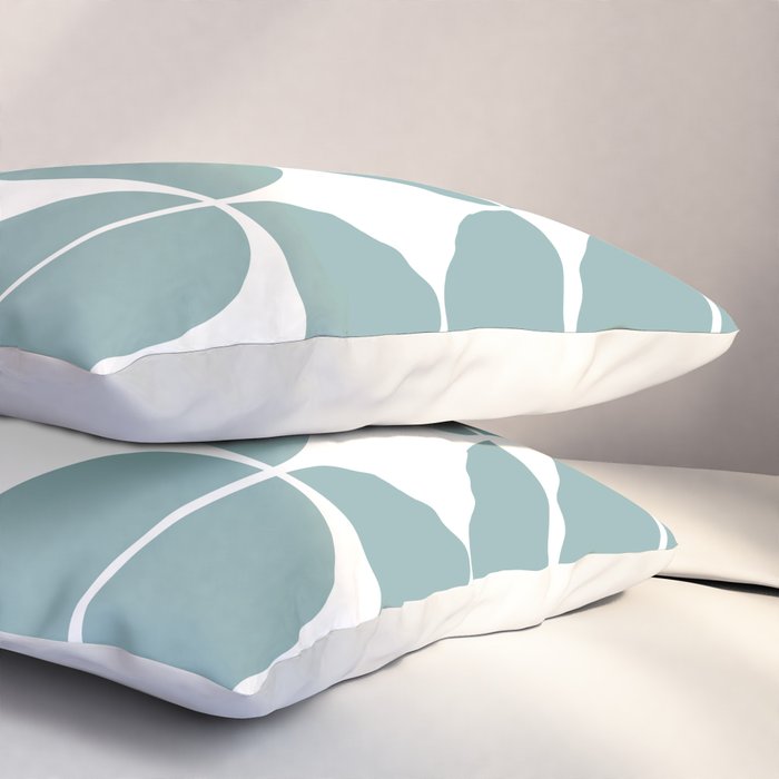 Mid Century Modern Geometric 04 Glass Blue Pillow Sham Gallery Image 3