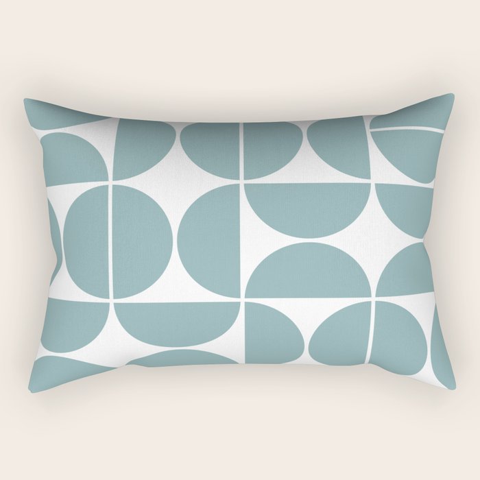 Mid Century Modern Geometric 04 Glass Blue Rectangular Pillow Gallery Image 1