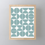 Mid Century Modern Geometric 04 Glass Blue Mini Art Print Gallery Image 1