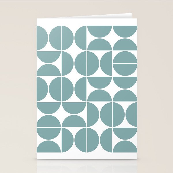 Mid Century Modern Geometric 04 Glass Blue Stationery Card Gallery Image 1