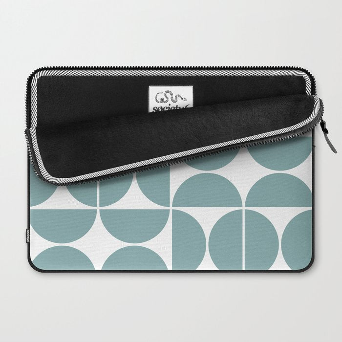 Mid Century Modern Geometric 04 Glass Blue Laptop Sleeve Gallery Image 2