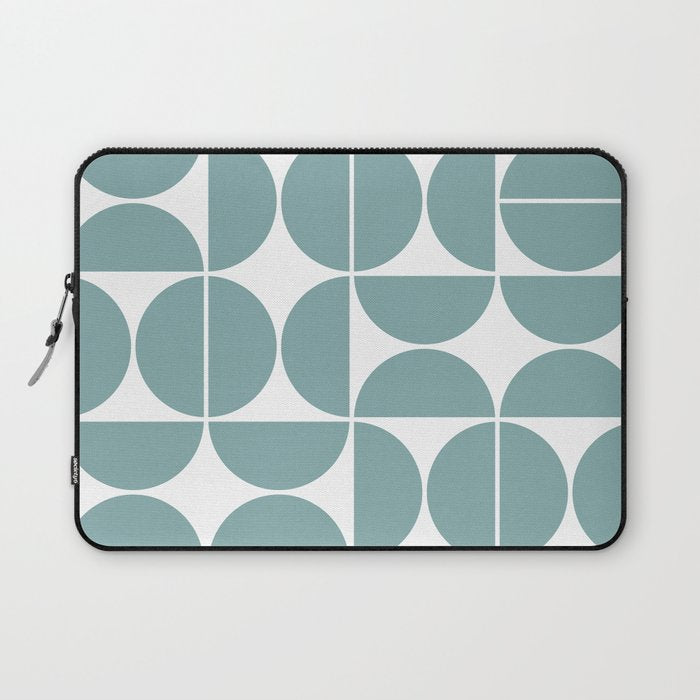Mid Century Modern Geometric 04 Glass Blue Laptop Sleeve Gallery Image 1