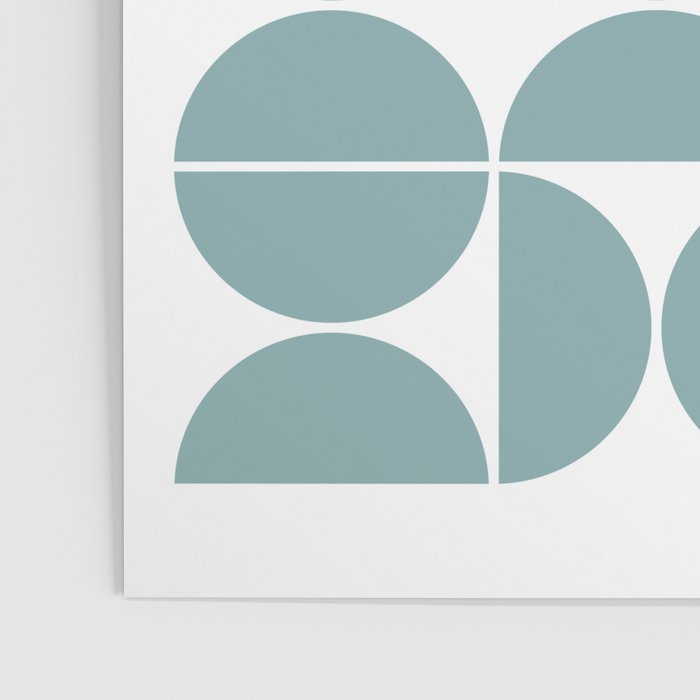 Mid Century Modern Geometric 04 Glass Blue Poster Gallery Image 3