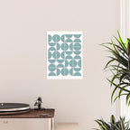 Mid Century Modern Geometric 04 Glass Blue Poster Gallery Image 2