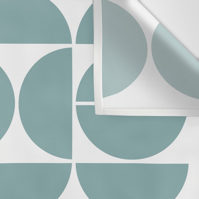 Mid Century Modern Geometric 04 Glass Blue Wall Tapestry Gallery Image 3