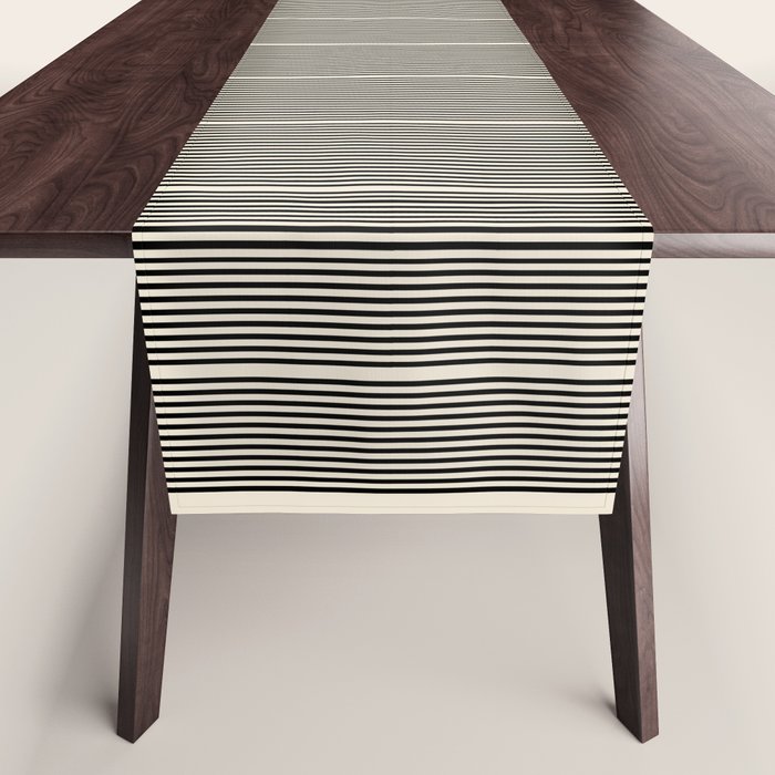 Abstraction_LINE_BLACK_DOT_VISUAL_ART_Minimlism_001A Table Runner Gallery Image 1
