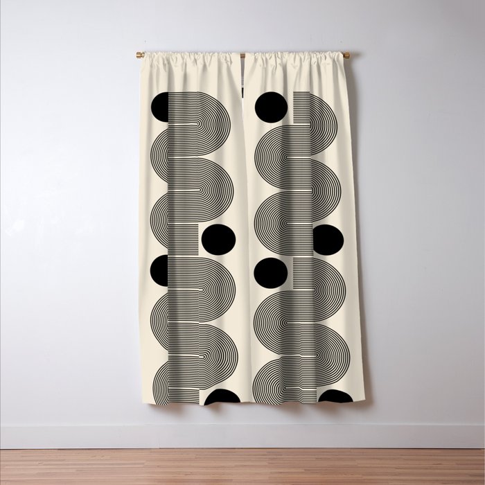 Abstraction_LINE_BLACK_DOT_VISUAL_ART_Minimlism_001A Window Curtain Gallery Image 3