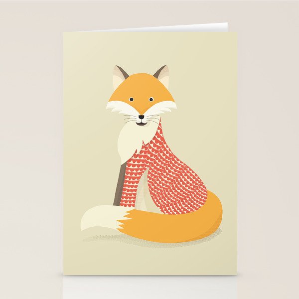 Whimsical Red Fox Stationery Card Gallery Image 2