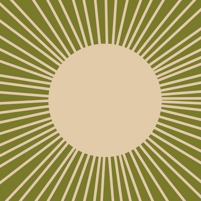 Mid-Century Modern Sunburst - Minimalist Sun in Mid Mod Beige and Olive Green Coffee Mug Gallery Image 2