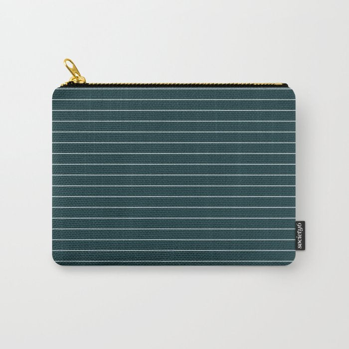 Minimal Arch XXXVIII Dark Teal Green Modern Geometric Lines Carry All Pouch Gallery Image 1