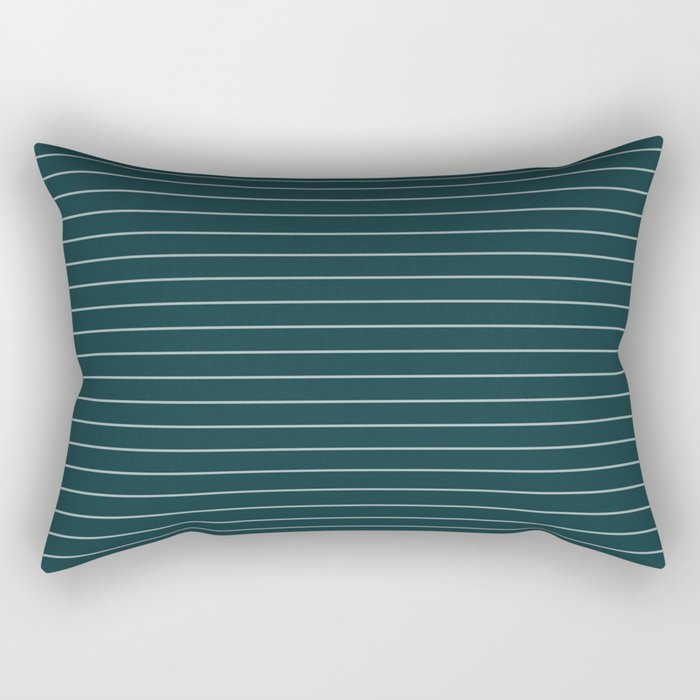 Minimal Arch XXXVIII Dark Teal Green Modern Geometric Lines Rectangular Pillow Gallery Image 1
