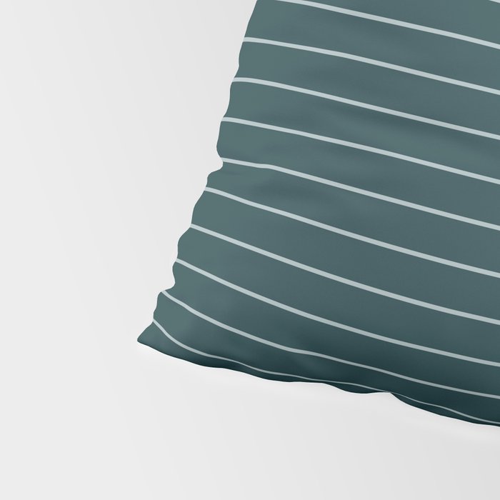 Minimal Arch XXXVIII Dark Teal Green Modern Geometric Lines Pillow Sham Gallery Image 4