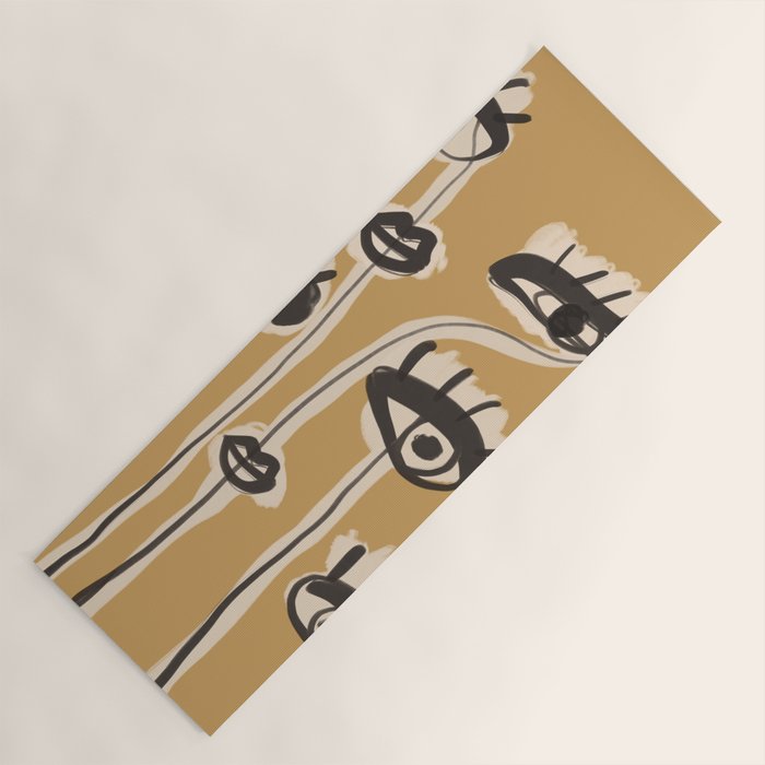 Abstract line art eyes 11 Yoga Mat Gallery Image 1